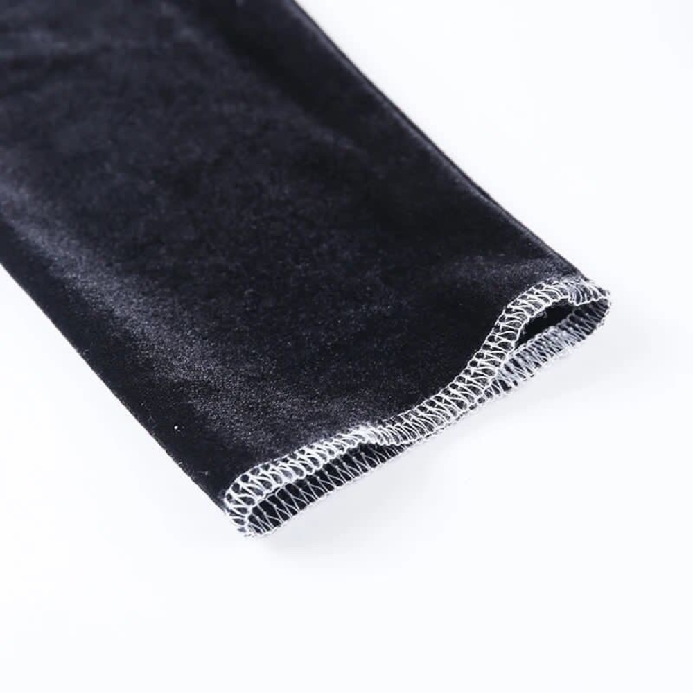 NEW GOTH HIRAJUKU BLACK VELVET MAXI DRESS - Picture 6 of 11